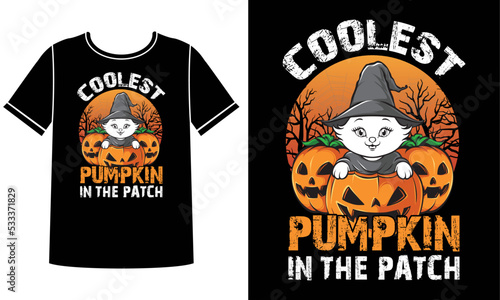 Coolest pumpkin in the patch t shirt design template