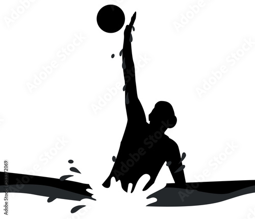 Water polo silhouette art illustration