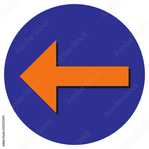 Free Download Orange arrow left on dark blue background. road direction sign vector illustration
 - GFXLoad
