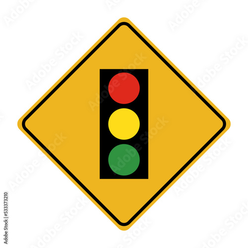 Road construction traffic light sign, vector illustration
