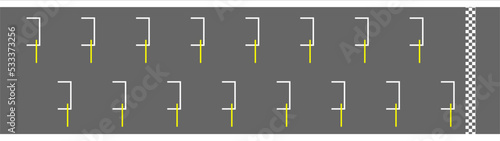 Racing car track, formula one racing, starting point
