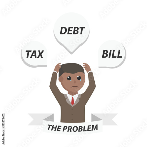 businessman african the problem design character on white background