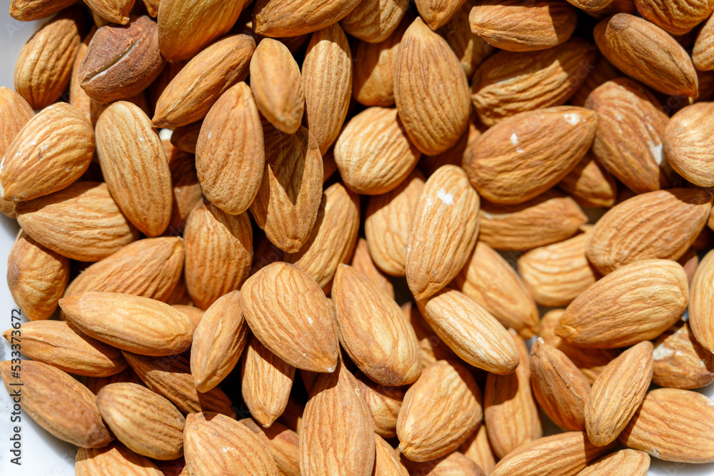 Close-up fresh almonds. Selective focus. Close-up fresh almonds. Selective focus.