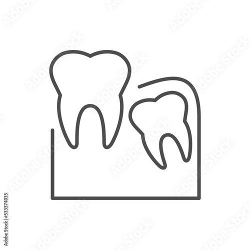 Wisdom tooth line outline icon