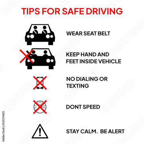 Tips or warnings for driving safety