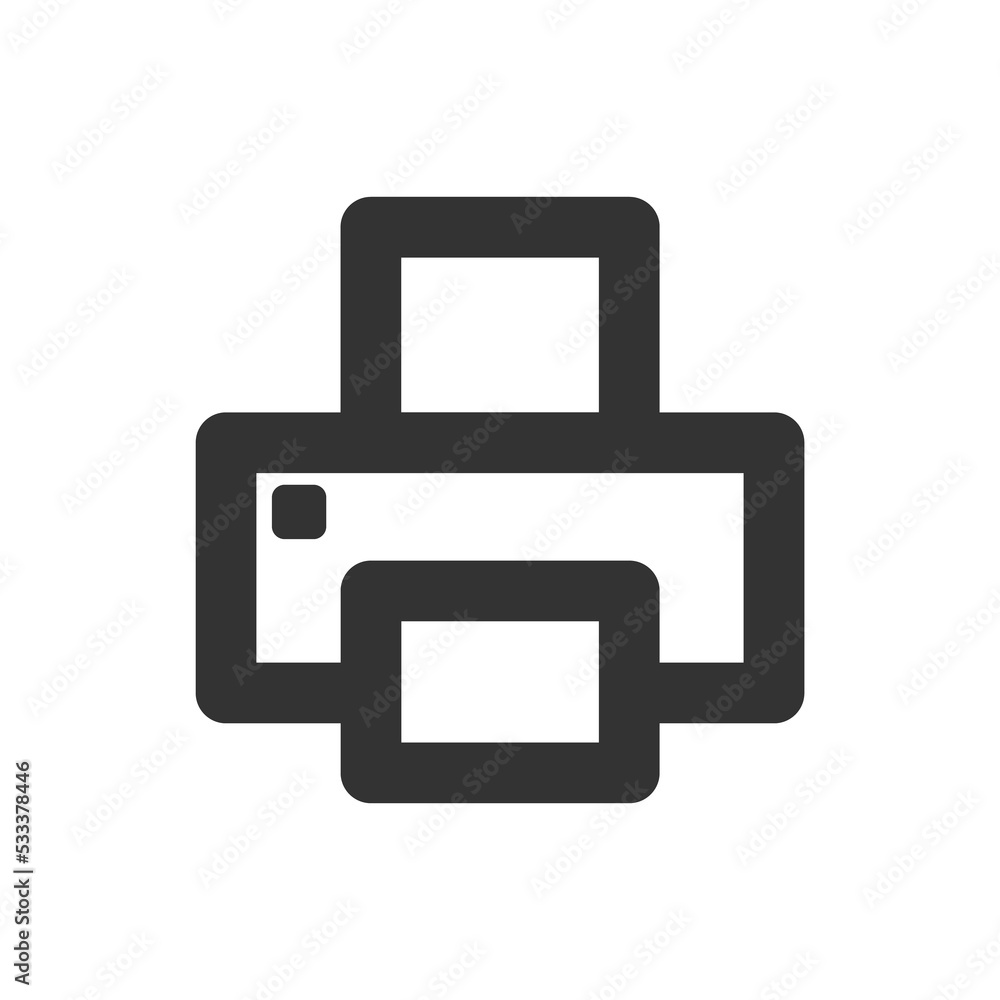 Printer icon. Web print symbol. Line fax office symbol in png flat style. Printer icon. Web print symbol. Line fax office symbol in png flat style.