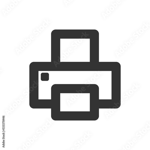 Printer icon. Web print symbol. Line fax office symbol in png flat style.