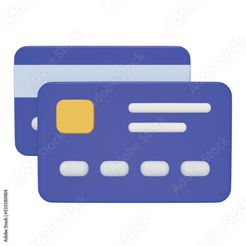 Credit card 3d rendering isometric icon.