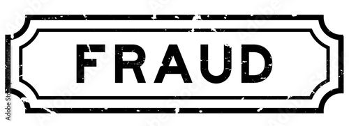 Grunge black fraud word rubber seal stamp on white background
