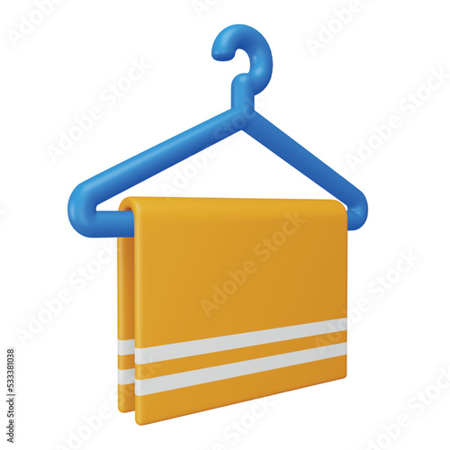 Laundry hanger 3d rendering isometric icon.