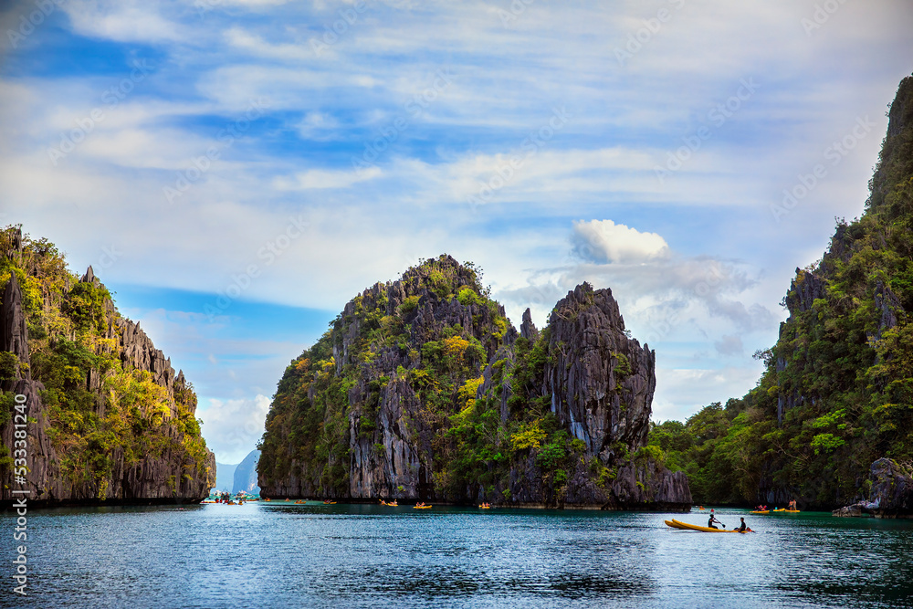 Naklejka premium From the Big Lagoon on Miniloc Island in the El Nido Archipelago, Palawan, Philippines