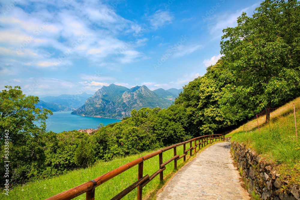 View to the North from Monte Isola in Lake Iseo, Italy