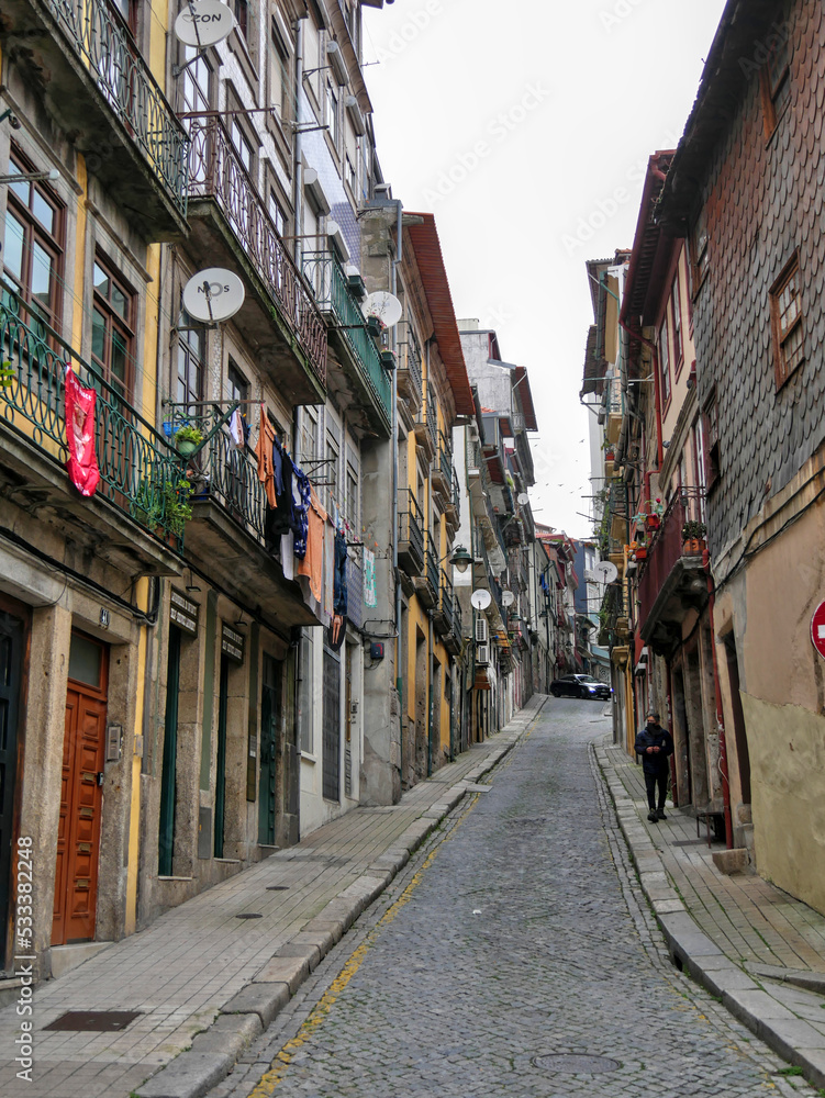 Architecture and streets of Porto, Portugal, colorful cities with various attractions.