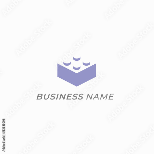 logo design 3D brick block