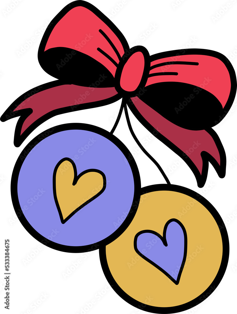 Hand Drawn Christmas ball decorations illustration Hand Drawn Christmas ball decorations illustration