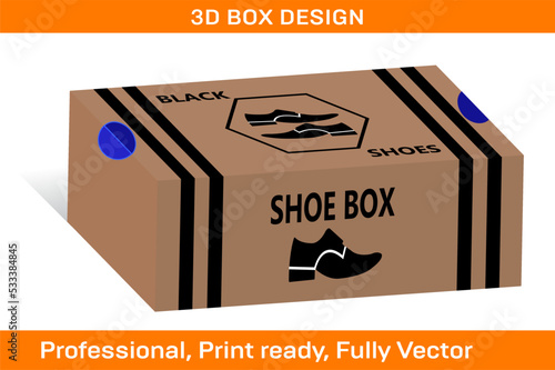 SHOE BOX PACKAGING DESIGEN TEMPLATE