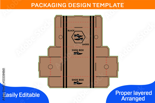 SHOE BOX PACKAGING DESIGEN TEMPLATE