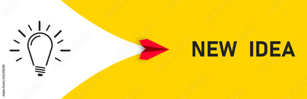 Red plane is moving towards new idea. business creativity new idea discovery innovation technology. new year idea concept. Red plane is moving towards new idea. business creativity new idea discovery innovation technology. new year idea concept.