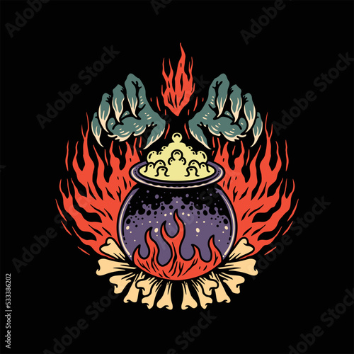 evil potion tattoo vector design