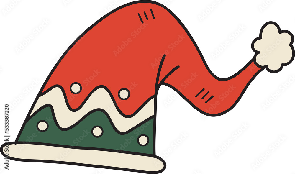 Hand Drawn christmas hat illustration Hand Drawn christmas hat illustration