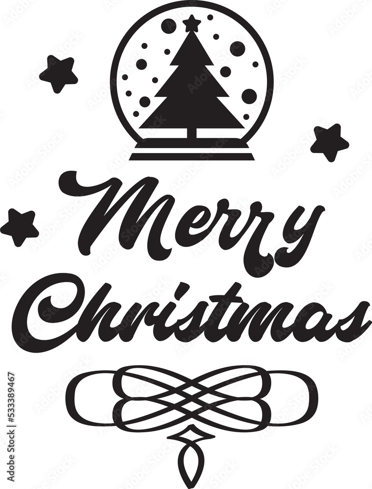 Merry Christmas lettering and quote illustration Merry Christmas lettering and quote illustration