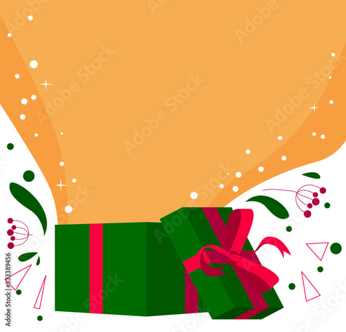 Business unpack, package unboxing parcel template. Vector cartoon creative background concept. Holiday gift box unwrap.