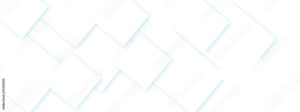 Abstract modern white geometric overlapping square pattern design of technology background with shadow. You can use for add, poster, design artwork, template, banner, wallpaper.