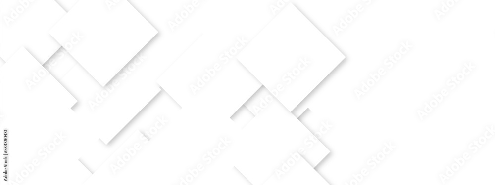 Abstract modern white geometric overlapping square pattern design of technology background with shadow. You can use for add, poster, design artwork, template, banner, wallpaper. Abstract modern white geometric overlapping square pattern design of technology background with shadow. You can use for add, poster, design artwork, template, banner, wallpaper.