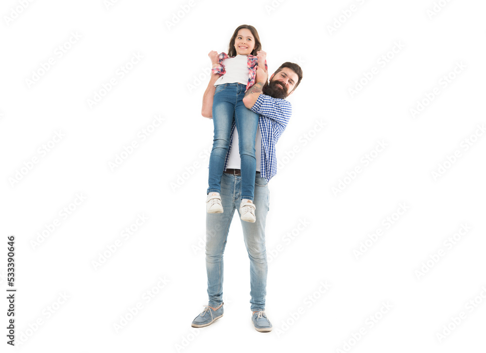 A darling daughter of her dad. Bearded man carrying small daughter child in his hands. Happy father and little daughter enjoying time together. Treating his daughter with love A darling daughter of her dad. Bearded man carrying small daughter child in his hands. Happy father and little daughter enjoying time together. Treating his daughter with love