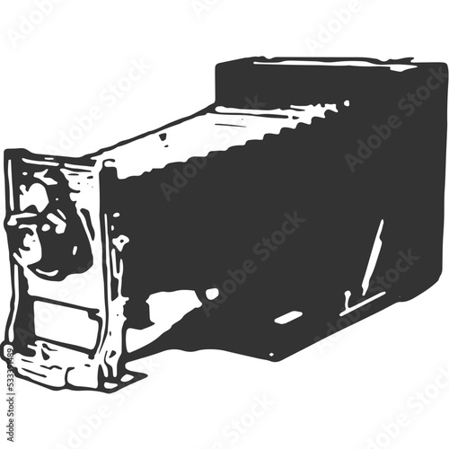 Camera Obscura Vintage Illustration Vector photo