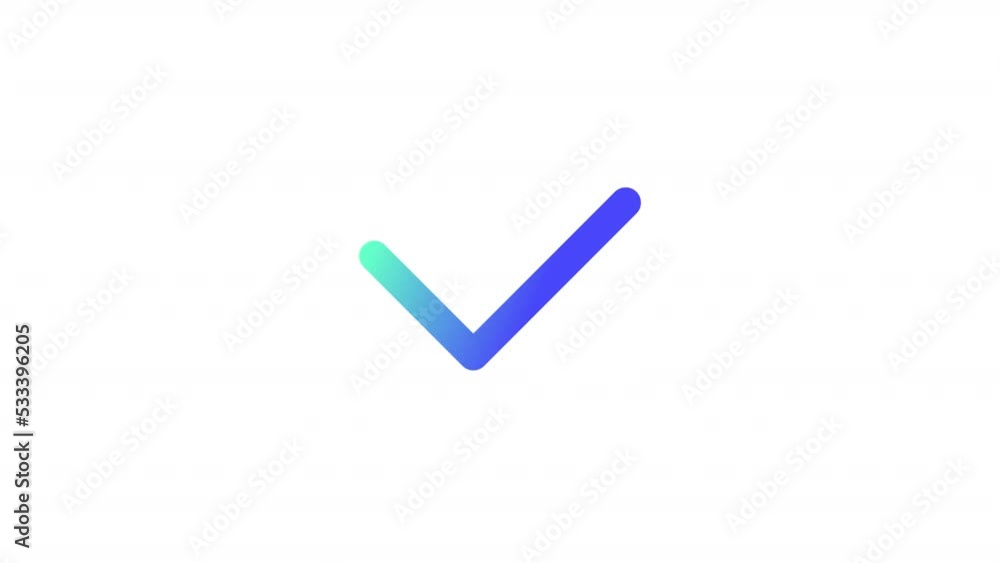 Animated checkmark gradient ui icon. System operation completed. Seamless loop 4k video with alpha channel on transparent background. Line color user interface symbol motion graphic animation Animated checkmark gradient ui icon. System operation completed. Seamless loop 4k video with alpha channel on transparent background. Line color user interface symbol motion graphic animation