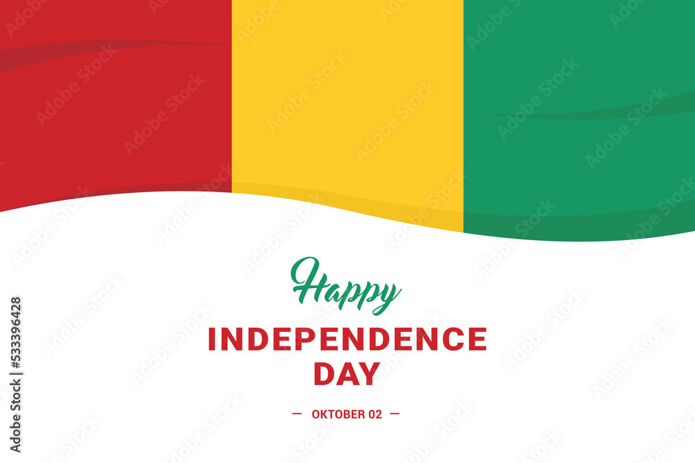 Guinea Independence Day. Vector Illustration. The illustration is suitable for banners, flyers, stickers, cards, etc. Guinea Independence Day. Vector Illustration. The illustration is suitable for banners, flyers, stickers, cards, etc.