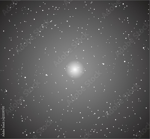 Star field abstract background with glowing super nova at center digital dust technology concept space vector galaxy illustration drawing shiny sky of universe twinkling light at pure darkness