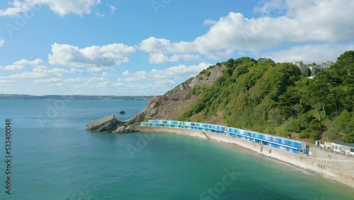 Wallpaper Mural Beach Huts and headland at Meadfoot Beach in Torquay Torontodigital.ca