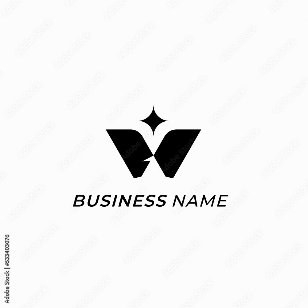 design logo combine letter W and hat wizard design logo combine letter W and hat wizard