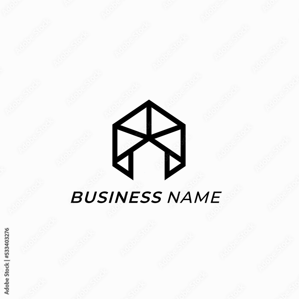 design logo hexagon and home design logo hexagon and home