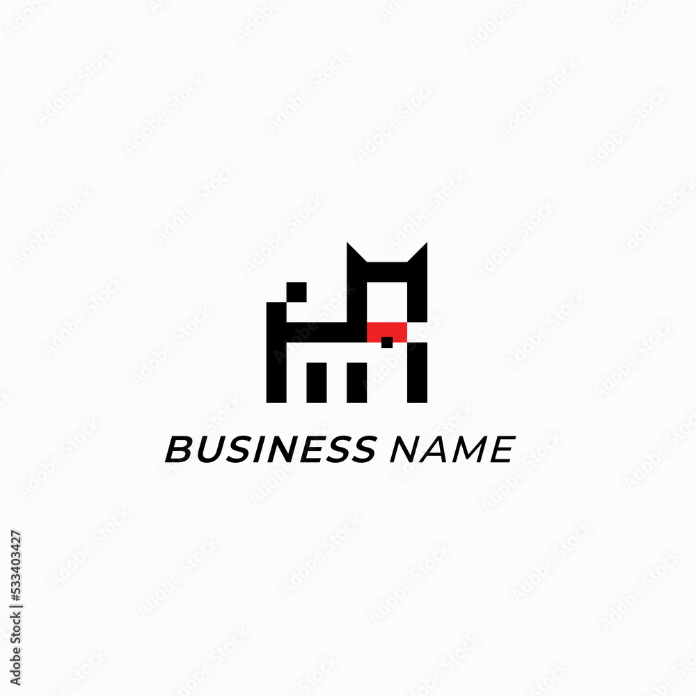 design logo technology pixel cat