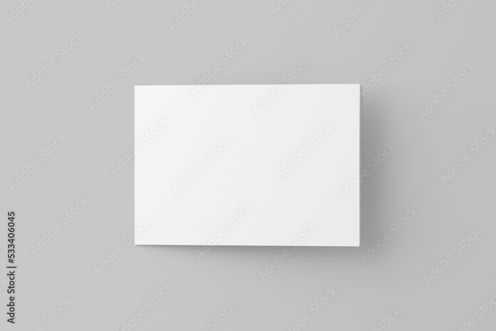 A4 A5 A6 Landscape Folded Invitation Card With Envelope 3D Rendering White Blank Mockup A4 A5 A6 Landscape Folded Invitation Card With Envelope 3D Rendering White Blank Mockup