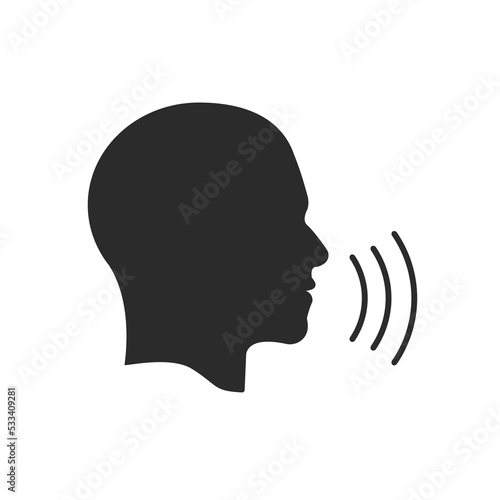 Sound coming from a person. Vector illustration