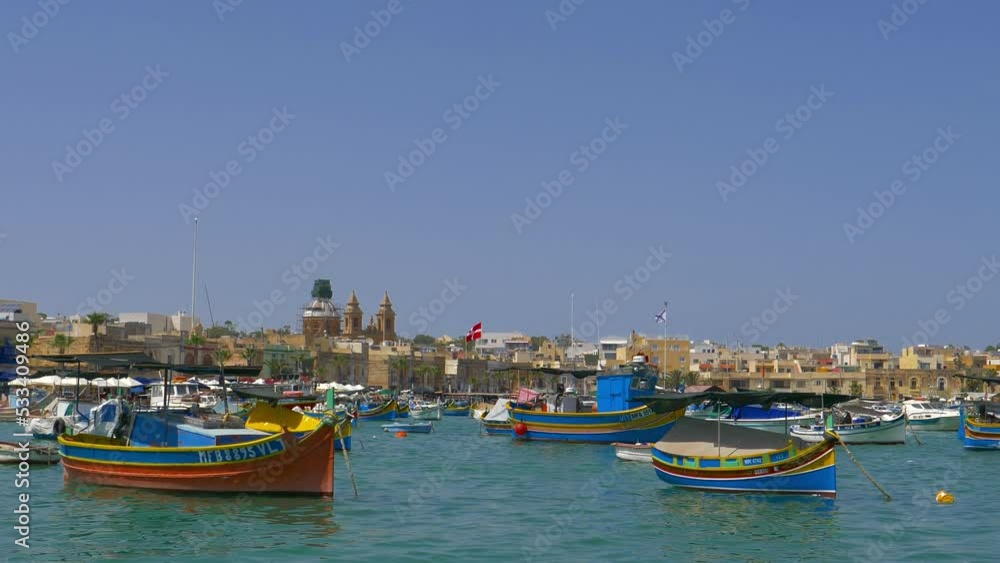 Small Boats In The Harbour At Marsaxlokk Malta Small Boats In The Harbour At Marsaxlokk Malta