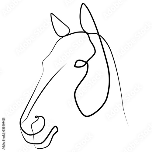 Line Art Pferdekopf