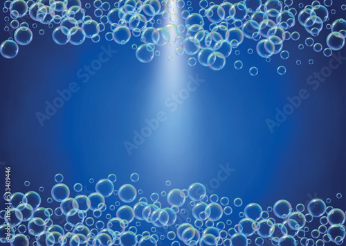 Soap foam. Detergent bath bubble and suds for bathtub. Shampoo.