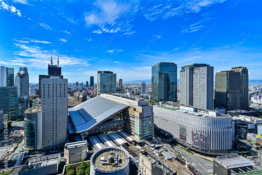 Naklejka premium 大阪駅の俯瞰写真 【大阪風景写真】