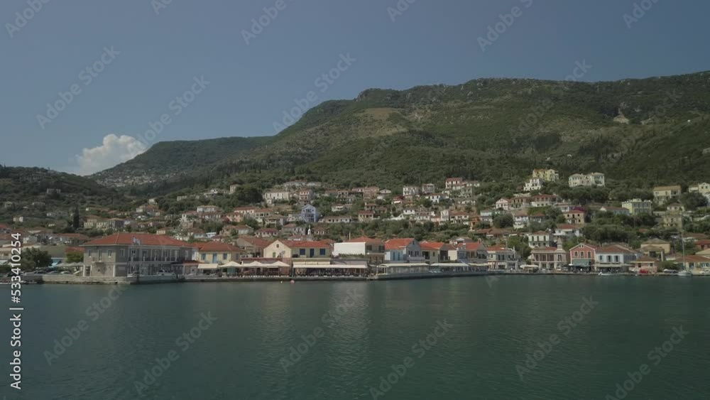 Sailing past Vathy, the capital of Ithaca, Greece Sailing past Vathy, the capital of Ithaca, Greece