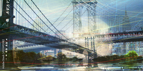 NYC Composition. Manhattan bridge