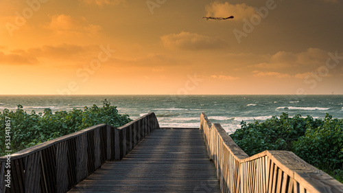 Walkway to the beach in Port Aransas, Texas
