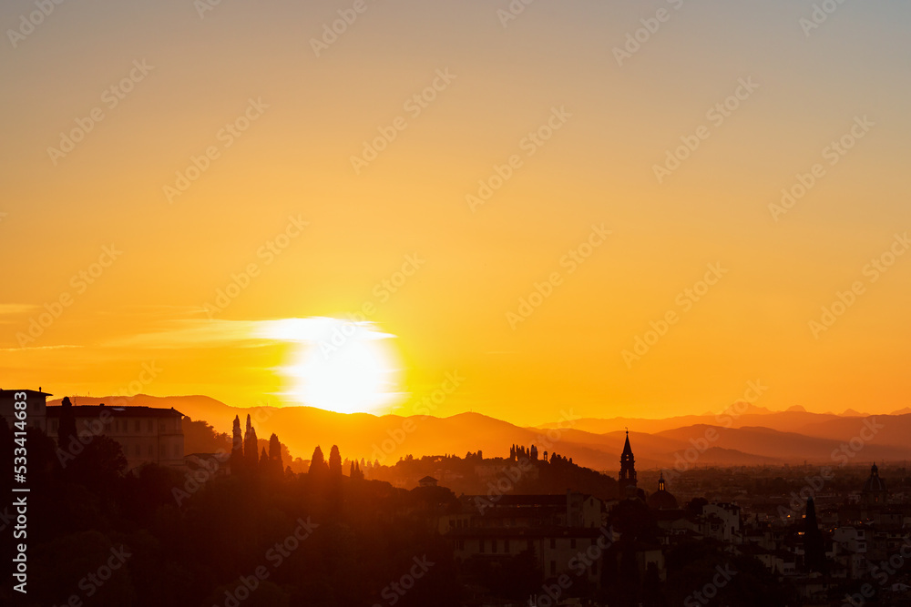 Awesome sunset view at the city Florence