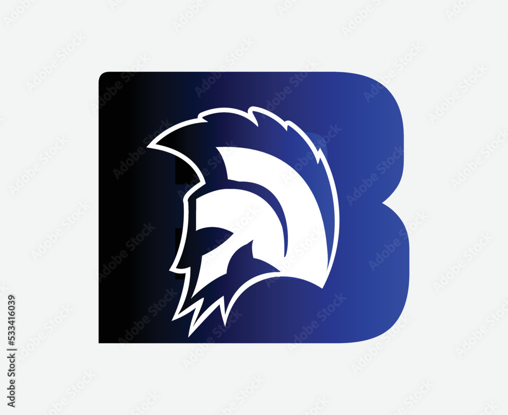 gladiator logo with letter B, gym and fitness icon. gladiator logo with letter B, gym and fitness icon.