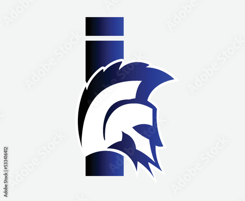 gladiator logo with letter I, fitness logo sports logo