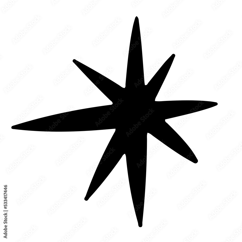 Hand drawn stars icon on white background for decoration design. Doodle vector illustration. Winter elements for Christmas and New Year Hand drawn stars icon on white background for decoration design. Doodle vector illustration. Winter elements for Christmas and New Year